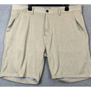 Halsey Sport Shorts Mens 38 Performance Tan Heathered Chino Golf Stretch EUC